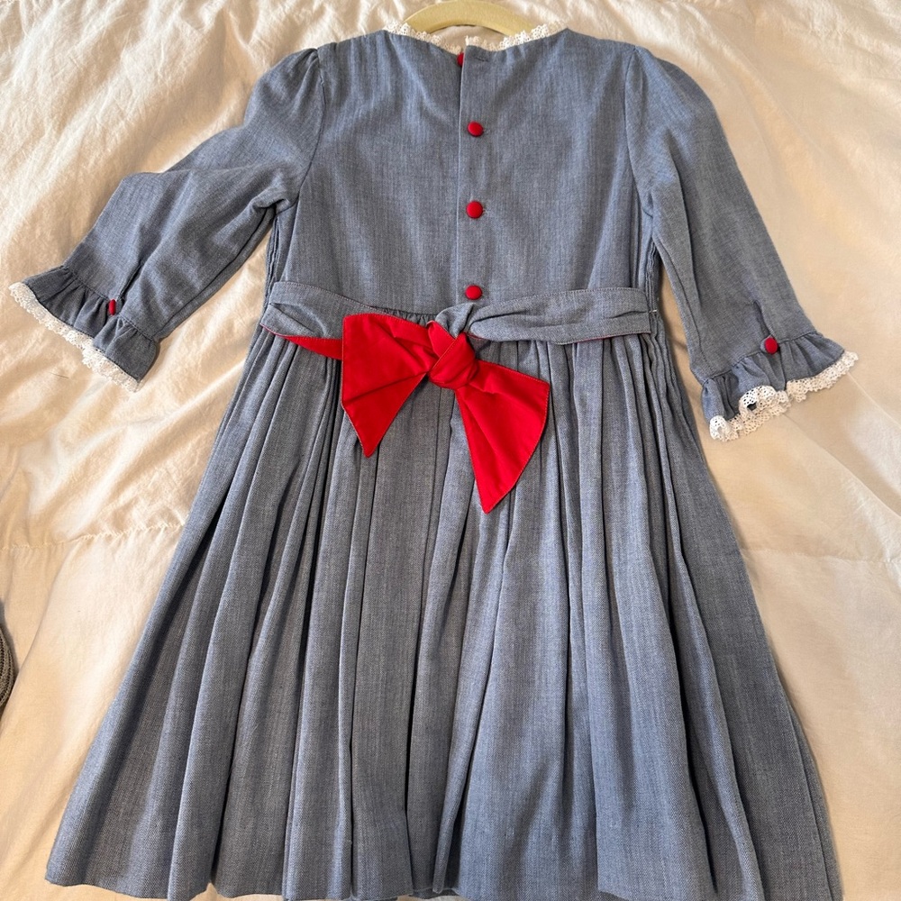 Blue Dress with Floral Embroidery - Picture 4 of 4